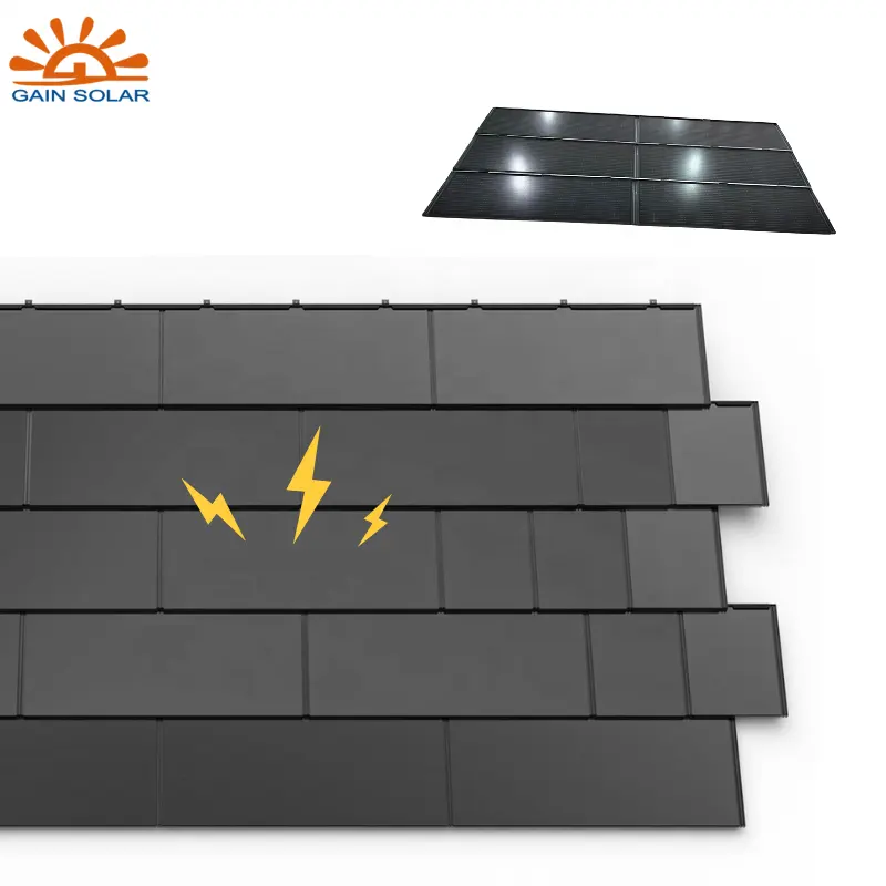 Photovoltaik-Solarpanels Dachschindel leichte Metallziegel Dachziegel Metall-Solar-Dachziegel für Gebäude