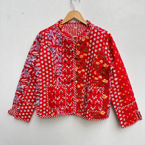 Indian Handmade Burfi Quilted Cotton Patchwork <strong>Jacket</strong> ..New Arrivals Cotton Winter Coat ..Bohemian Style Unisex Coat - Product Image 1