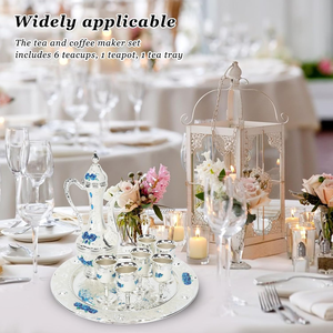 Thu nhỏ benjarong trà Set Vàng rượu vang Set Bạc mạ đồng dallah Bạc mạ đồng dallah với ly - Product Image 3