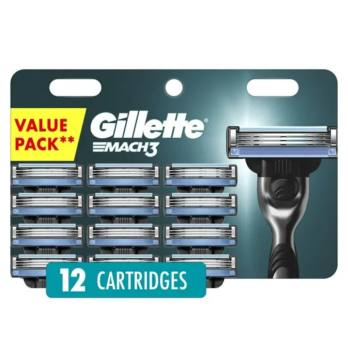 Gillette Mach3メンズかみそりの刃詰め替えカートリッジ、12 Ct