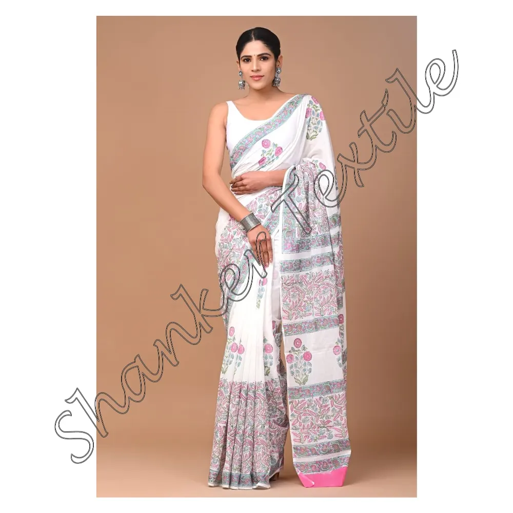 Ropa étnica india de algodón con estampado de Mulmul, ropa de boda, Sari con blusa elegante, piezas para ocasiones espaciales, ropa de trabajo tejida, Sari