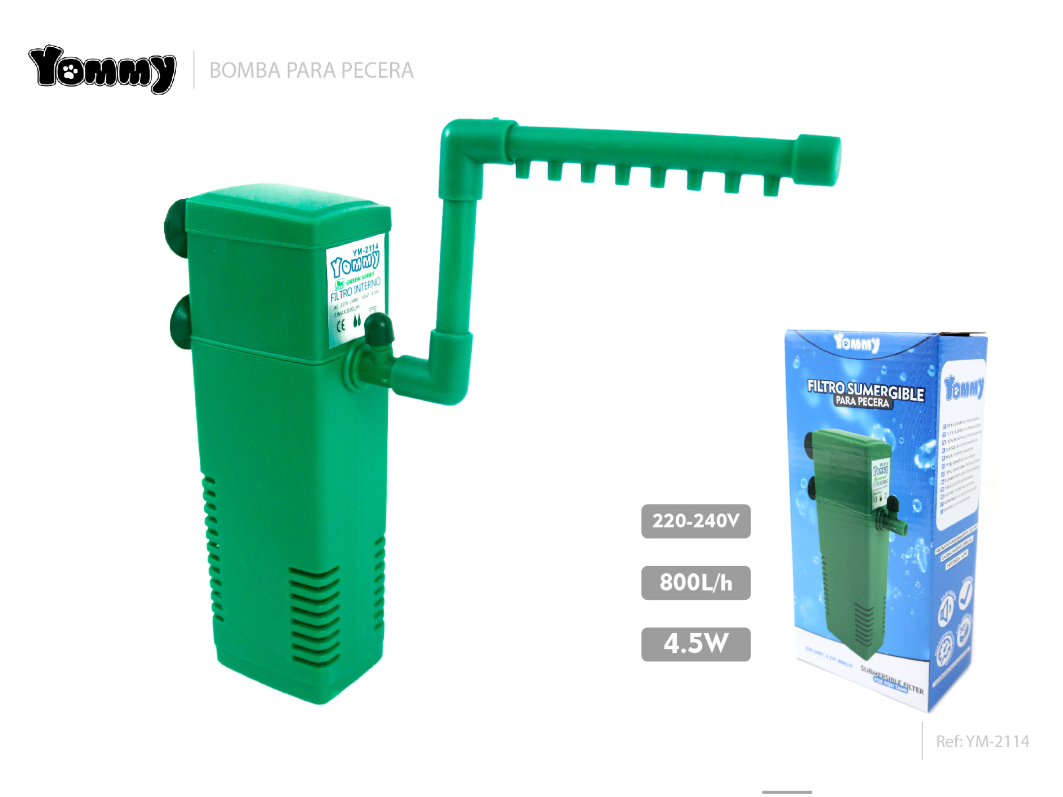 Green: Inter 4.5W 800L/H