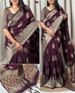 Top Quality Most Trending Attractive Modern <strong>Style</strong> Banarasi Silk Saree With Hand Katha Pallu Mirror Work Online Shopping India