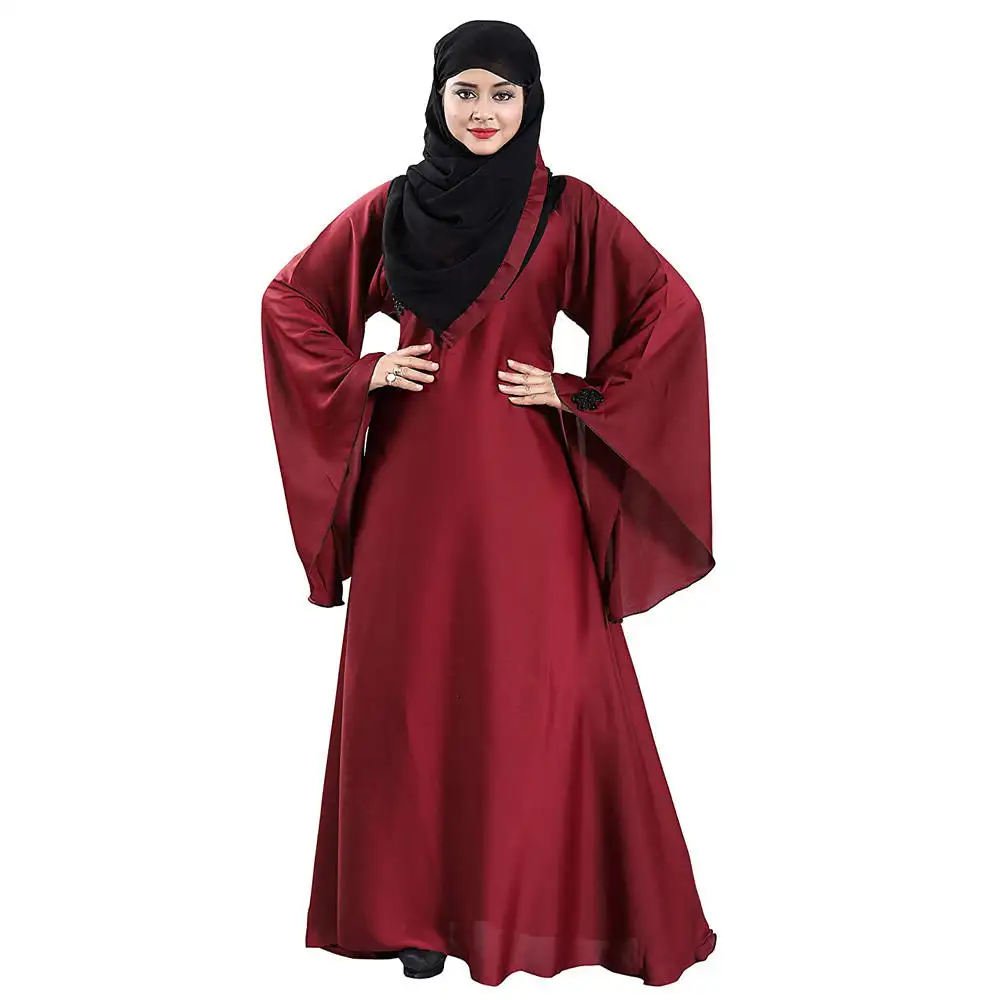 Pakaian Islami Desain Baru Modern Khimar Abaya Set 2 Potong Jilbab Muslim Mukena Dubai untuk Wanita