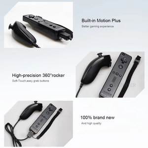2 in 1 uzaktan ve Nunchuck denetleyici uzaktan kumanda Gamepad Nunchuck denetleyicisi ile silikon kılıf Nintendo Wii için - Product Image 6