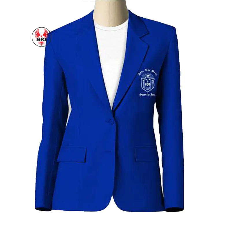 Zeta Phi Beta Mantel Sorgum Wanita, Blazer Model Custom Sorgum dengan Bordiran untuk Wanita