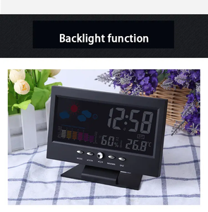 Weather Sound Control Clock With Time Date Week Temperature Humidity Display Weather <strong>Forecast</strong> Function - Product Image 4
