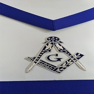 卸売フリーメーソンレガリアマスターメイソンスクエアとG地金刺繍フリーメーソンエプロン付きコンパス