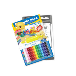 NARA Modeling <strong>Clay</strong> Set 12 Colors, 12 Round Stick of Soft <strong>Clay</strong> Kid 200G. Non-Toxic with 4 Small Cutter, 1 Roller in Blister Card - Product Image 1
