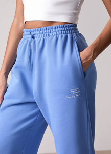 Chất lượng hàng đầu <span class=keywords><strong>Iris</strong></span> màu xanh của phụ nữ xác định Bungee chạy bộ Terry lông cừu mềm cảm ứng vải của phụ nữ Sweatpants của phụ nữ quần và quần - Product Image 4