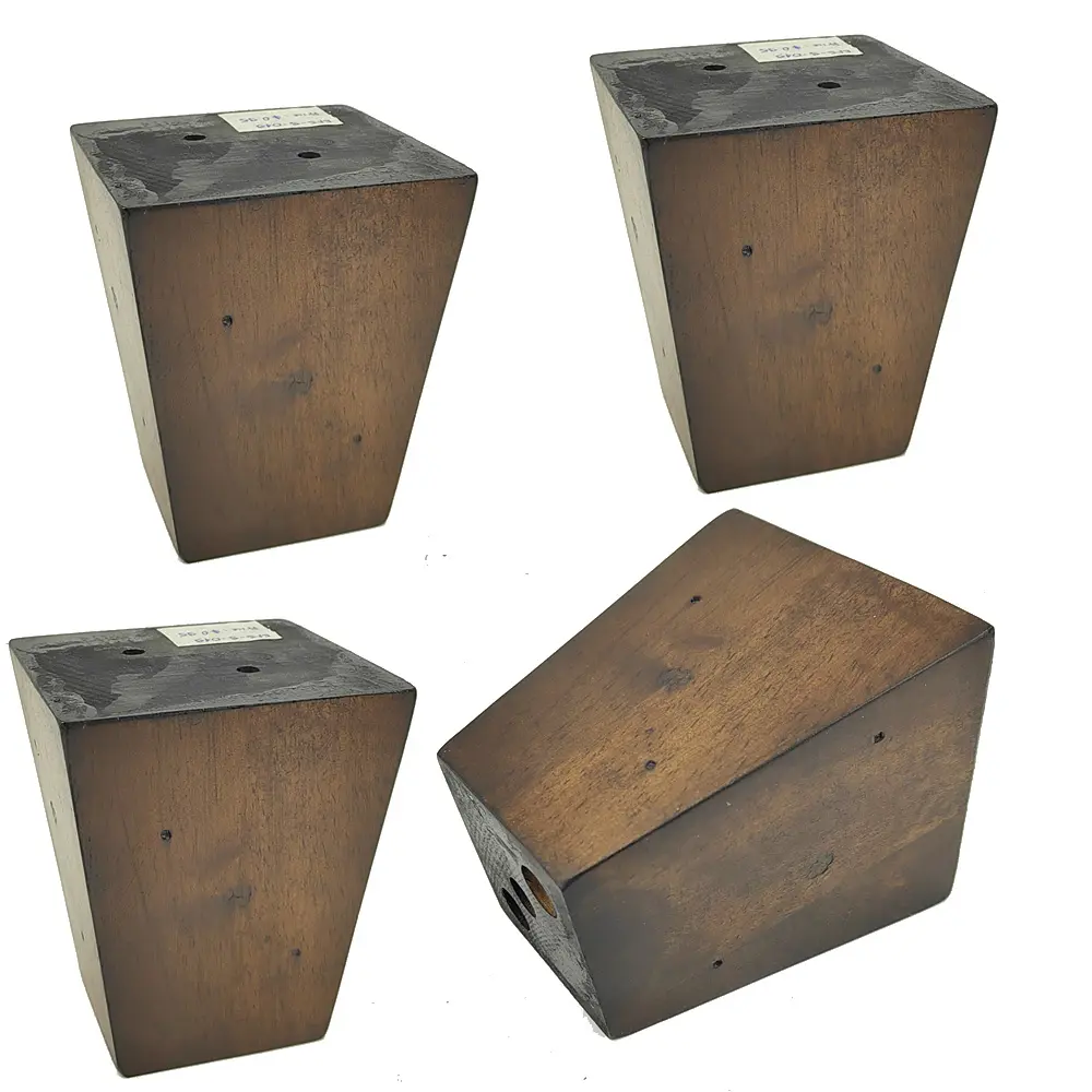 Vietnam fabrica muebles modernos pata de silla para patas de mesa de madera base de mesa de centro patas de sofá de madera cuadradas para tapicería