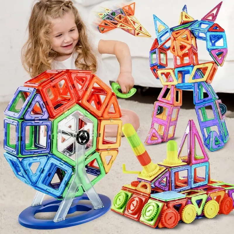 Tuiles Magnétiques STEM Jouets de Construction Sensorielle pour Filles Garçons de 3 Ans et Plus Salle de Classe Préscolaire Jeu Éducatif pour Tout-Petits