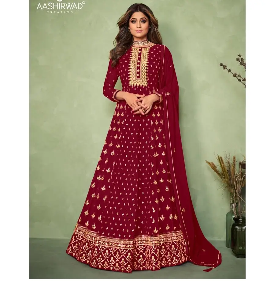 Kualitas Ekspor Desainer Gaun Pengantin Gaun Pengantin Salwar Pakaian Pesta India Gaun Anarkali Gaun Harga Rendah India