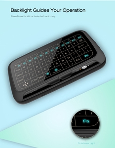 Mini teclado inalámbrico de 2,4 Ghz con retroiluminación, ratón de pantalla completa, Combo de panel táctil, Control remoto recargable para PC, Android, Tv Box