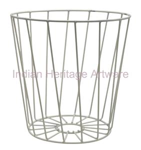 Endüstriyel çöp kutusu demir tel altın gümüş siyah ev çöp tenekesi silindirik şekil çöp Metal çöp kutusu s depolama sepeti - Product Image 6