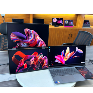 Zwba ตัวขยายหน้าจอแล็ปท็อป dual 15.6 "IPS FHD จอภาพแบบพกพาพร้อม ° 180พับได้ HD-MI พอร์ต USB C ง่ายต่อการเสียบและเล่นกับแล็ปท็อปพีซี - Product Image 5