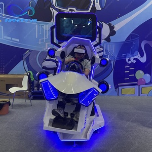 商用VRゲーム1プレーヤーバーチャルリアリティ360ローラーコースターVrサンダーファイター、フライトジョイスティックとレーシングステアリングホイール付き