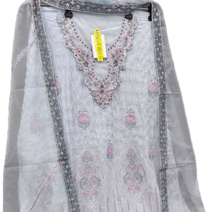 Yeni Evergreen bak pakistan moda ağır sahte Georgette ipek <span class=keywords><strong>Churidar</strong></span> Salwar Kameez çaldı - Product Image 1