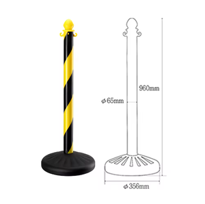 Post-w màu vàng/đen nhựa <span class=keywords><strong>stanchion</strong></span> để tổ chức kiểm soát đám đông dòng hàng đợi - Product Image 2