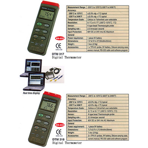 TECPEL DTM-318 2CH tipo K termocoppia termometro Digital temperature data logger - Product Image 2