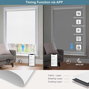 Google Alexa kontrol jendela semi-blackout, nuansa tirai Roller bermotor otomatis elektrik otomatis - Product Image 4