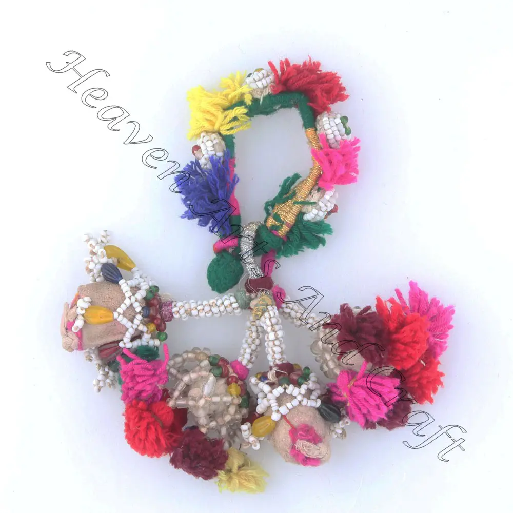 Pulsera de moda Vintage con cuentas hechas a mano indias para mujer, pulseras gitanas antiguas, pulsera de brazo tribal BANJARA auténtica, tobillera