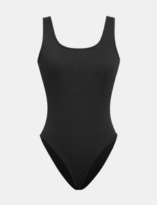 2025 yeni tasarım kadınlar Bodysuit eşleşen setleri 2 parça setleri düz renk nervürlü Romper ve İpli pantolon seti - Product Image 2