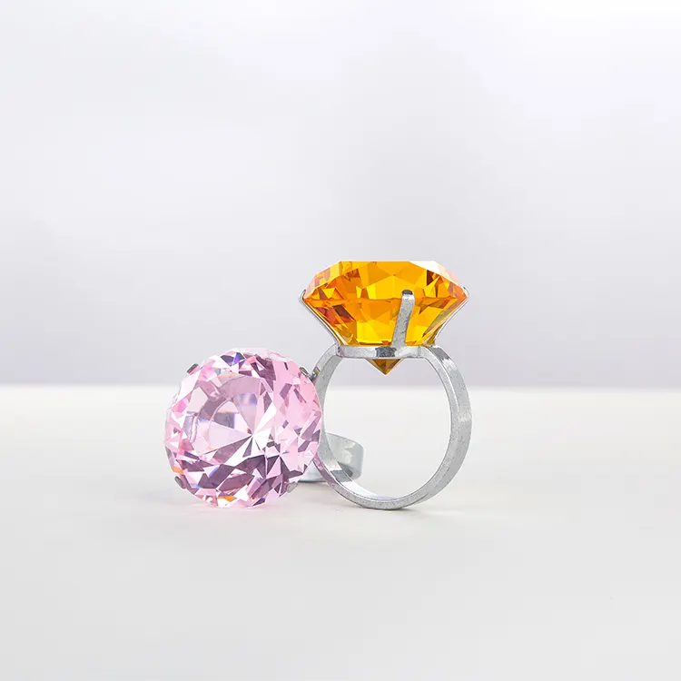 Anel de guardanapo de diamante de cristal da moda, anéis de guardanapo de vidro para casamentos, MH-9302