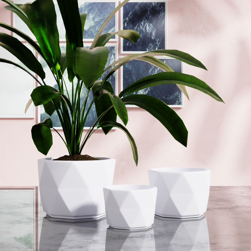 customize Diamond starry Flower Planter Indoor Garden Succulents pot large ceramic Plant Pots