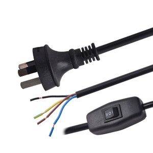 Özel uzunluk H05VV-F 0.75mm2 1.0mm2 SAA onayı Au anahtarı ile 3 pin fiş lamba güç kablosu - Product Image 1
