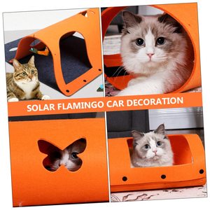Tapete de túnel interactivo para gatos, casa de madera y fieltro DIY para mascotas con hierba gatera colgante, juguete para rascar para Navidad - Product Image 5