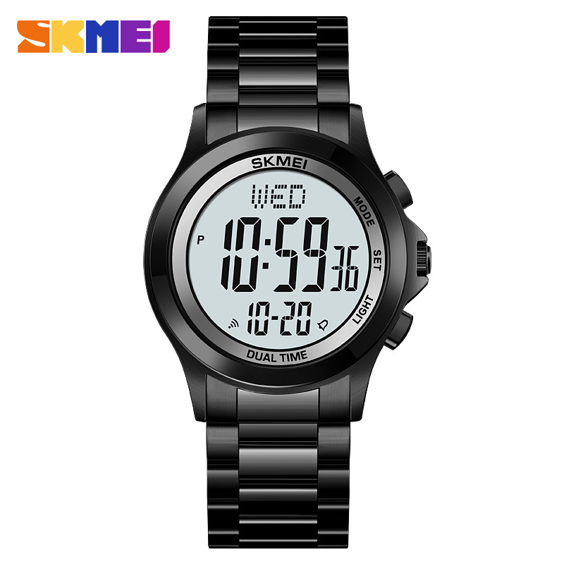 3 Black Case Silver Dial