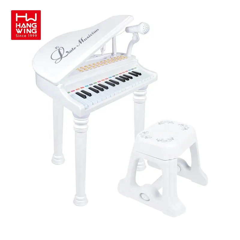 Piano pequeño electrónico multifuncional para niños, con silla, instrumento musical, 36M + 2023