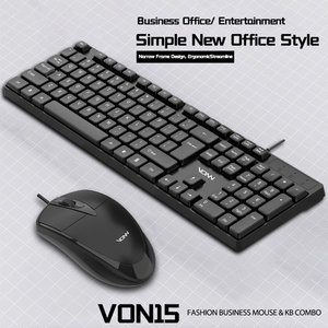High Visibility Wired Business <strong>Keyboard</strong> &amp; <strong>Mouse</strong> Combo Set for Home Office &amp; Gamer Desktop Laptop <strong>Computer</strong>