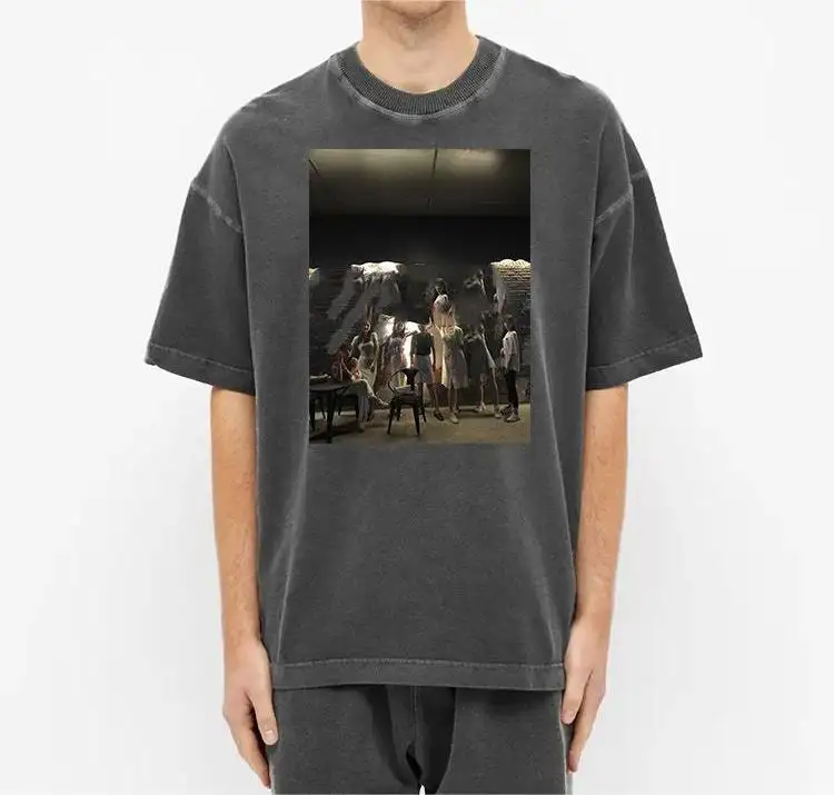 Camisetas de algodón pesado para hombre, camisas de gran tamaño, personalizadas, estampadas por sublimación, informales, con hombros caídos, Vintage, en blanco, gran oferta, 2023