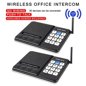 Sistema de comunicación bidireccional para sala de oficina 10 canales intercomunicador inalámbrico de escritorio teléfono