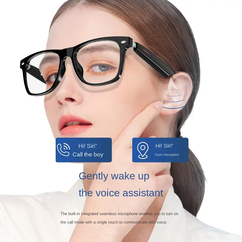E13 Gafas inteligentes Bluetooth anti-luz azul polarizada llamada telefónica escuchar música gafas semiabiertas película reemplazable