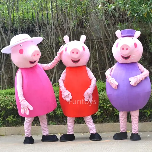 Funtoys CE Red Pink Pig Linh Vật Trang Phục Halloween Đảng Dress Cho Người Lớn