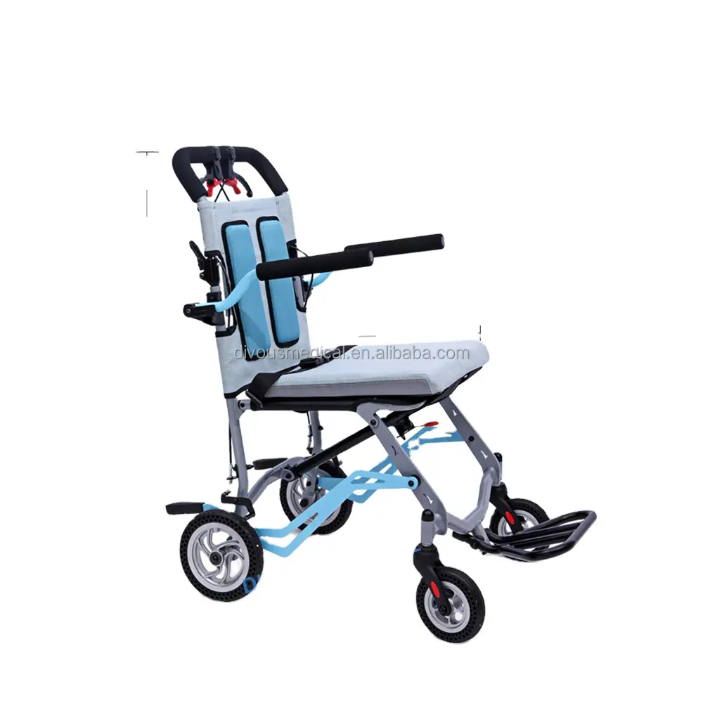 Silla de Ruedas portátil y plegable, sillón de viaje ligero, Manual, para exteriores, ajustable, para pacientes