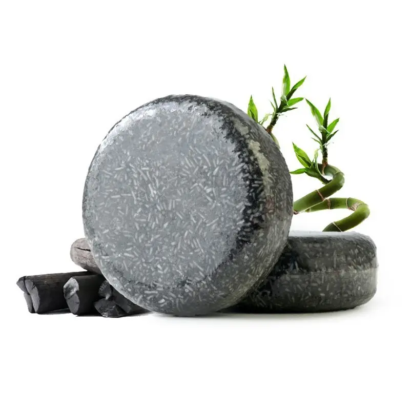 Gradualmente escurece o cabelo grisalho óleo controle refrescante shampoo orgânico bambu carvão vegetal shampoo coloração bar