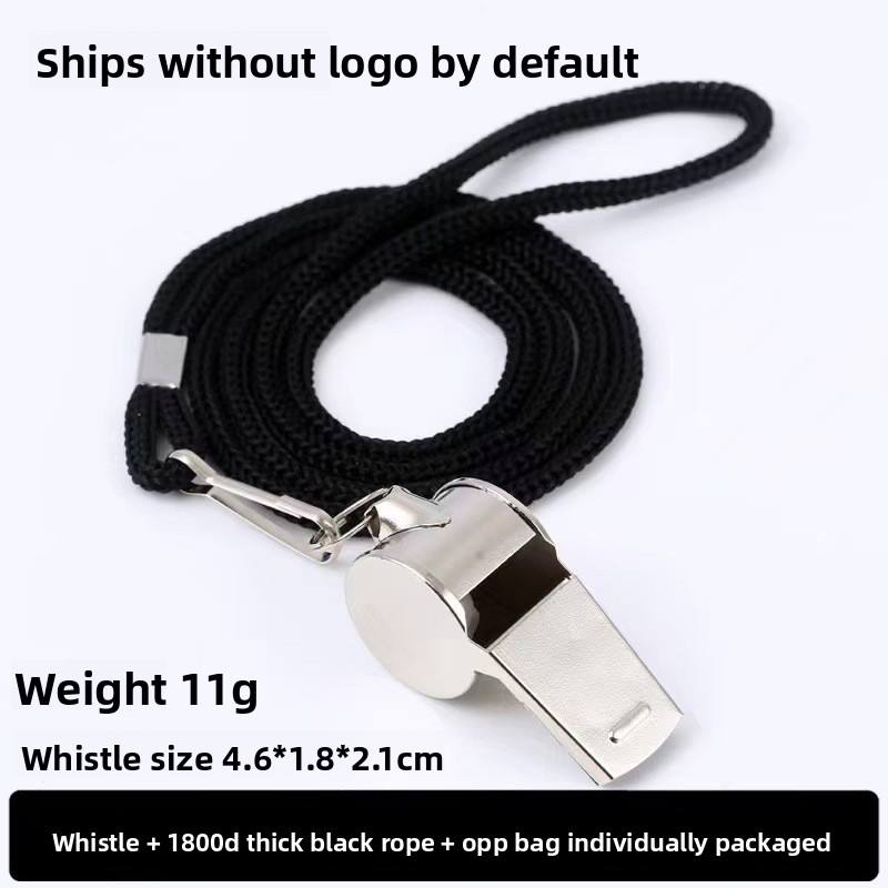 Metal whistle + black string individually packaged