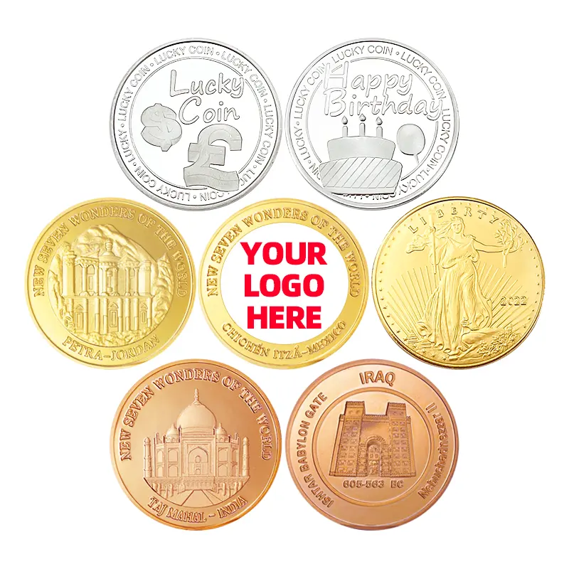 Monedas de fichas de desafío personalizadas artesanías de metal coleccionables grabadas con diseño 3D 2D