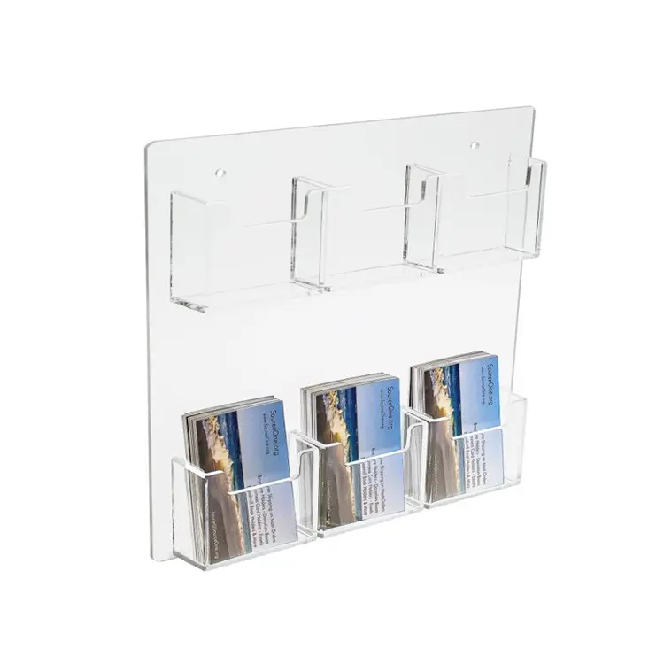 Limpar Wall Mount Menu Negócios Folheto Acrílico Organizadores de Revista Display Stand Holder Wall Mount Hanging Magazine Rack