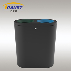 Traust 100L 2合1室内公共SUS立式垃圾桶无盖工厂分类垃圾箱垃圾容器 - Product Image 6