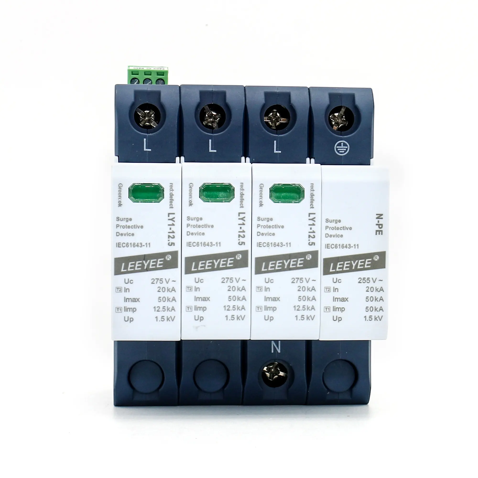 Leeyee 3P + N 275 В переменного тока 20ka 50ka устройство защиты от перенапряжения для электрического оборудования