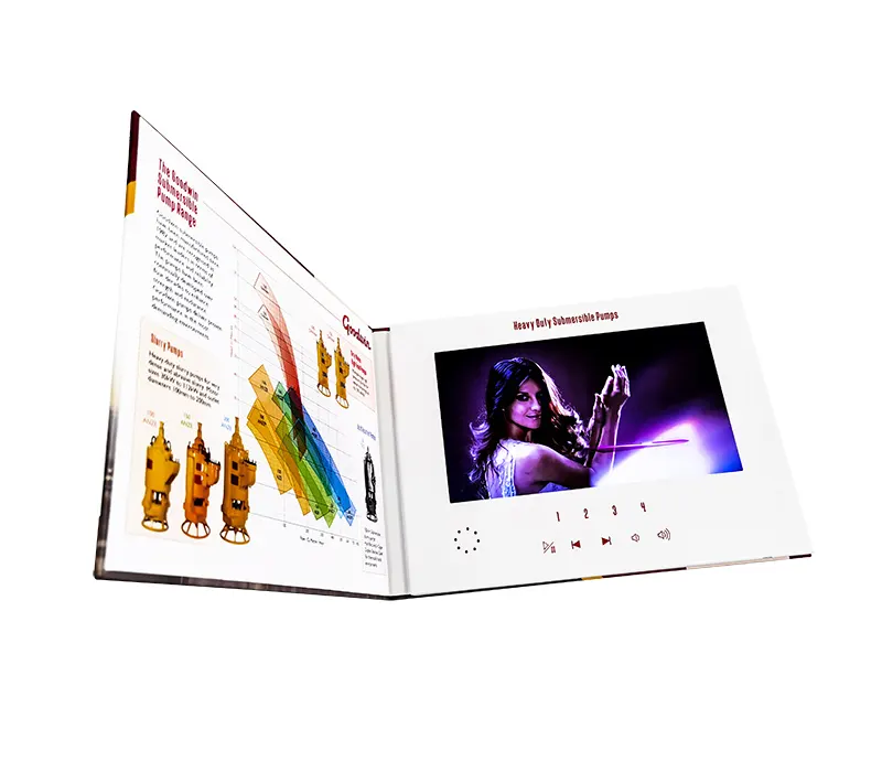 7 inch 10.1 inch Màn hình LCD kinh doanh khuyến mại video thiệp chúc mừng kỹ thuật số lời mời đám cưới Hộp quà tặng tập sách Video Brochure