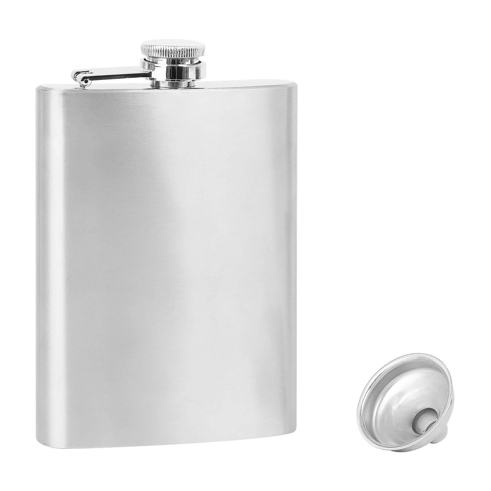 304 Stainless Steel - 4 ounces (8 oz) Silver with Funnel
