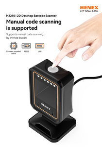 Henex Wired Desktop 2D Barcode Scanner Automatic Induction USB COM Interface CMOS Light <strong>Source</strong> Certified Rohs QR <strong>Code</strong> Print
