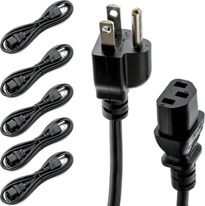 UL Approved Universal Computer Monitor Power <strong>Cord</strong> C13 Power Cable18 <strong>AWG</strong> GA NEMA 5-15P to IEC13 - Product Image 1