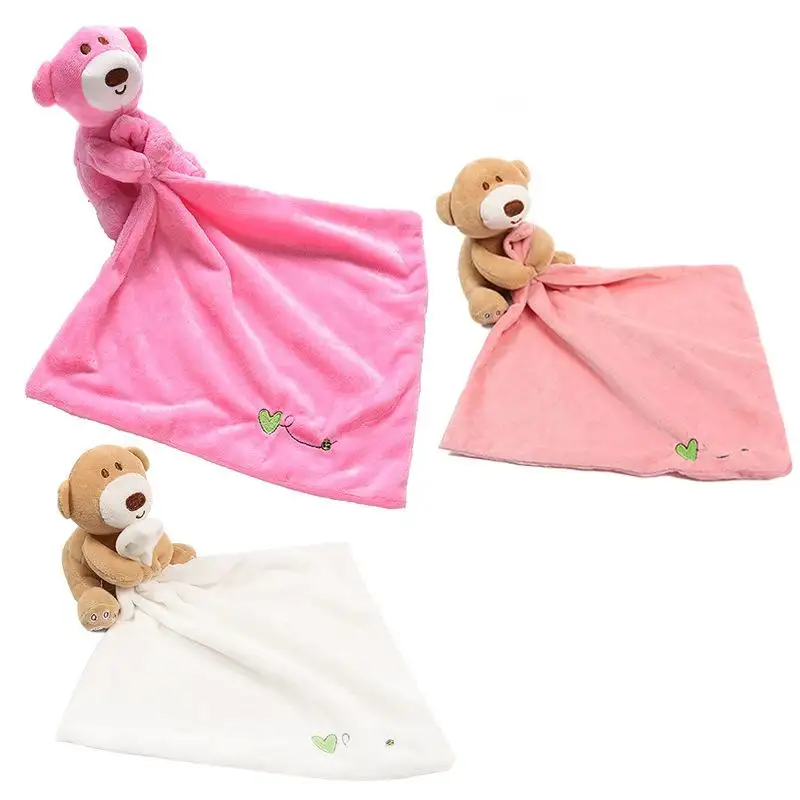 Bebé oso bebé comodidad toalla muñeca súper suave sin pelusa y comestible bebé juguete al por mayor